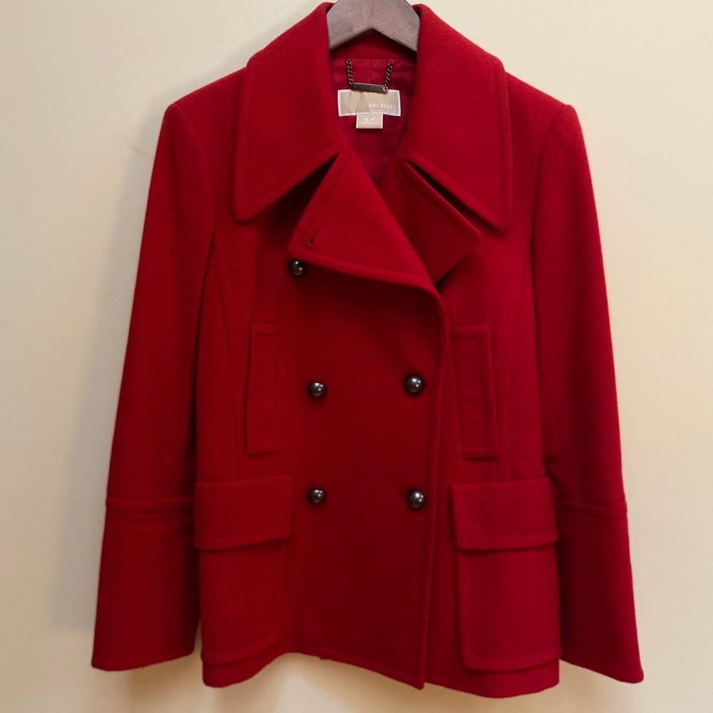 Michael Kors Red Peacoat Jacket